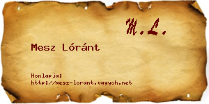 Mesz Lóránt névjegykártya